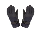 1 Pair Winter Gloves Windproof Wide Applicability Knitted Fabric Waterproof Anti-slip Kids Warm Gloves for Cycling - Black L