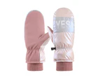 1 Pair Women Mittens Thickened Easy to Wear Breathable Skiing Fishing Women Gloves for Sports - Pink