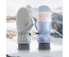 1 Pair Women Mittens Thickened Easy to Wear Breathable Skiing Fishing Women Gloves for Sports - Blue