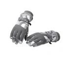 1 Pair Ski Gloves 2-in-1 Wide Application Waterproof Winter Sport Women Mittens for Motorbike - Grey