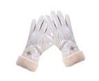 1 Pair Women Gloves Thickened Wind Resistant Touch Screen Autumn Winter Full Finger Cycling Gloves for Outdoor - Khaki A