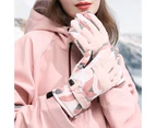1 Pair Ski Gloves 2-in-1 Wide Application Waterproof Winter Sport Women Mittens for Motorbike - Pink