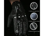 1 Pair Thickened Cycling Gloves Windproof Breathable Honeycomb Palm Touchscreen Gloves for Winter - Black XL