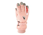 1 Pair Unisex Skiing Gloves Thickened Wear Resistant Shark Pattern Design Cycling Gloves Skiing Supplies - Pink