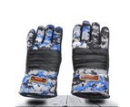 Cycling Gloves Waterproof Wear-resistant Thermal Camouflage Print Windproof Sport Gloves for Outdoor - Camouflage Blue