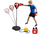 Punching Ball Boxing Set With Pump Boxing Gloves For Kids Youth Height Adjustable From 80 To 110 Cm