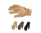 Men Full Finger Anti Slip Adjustable Outdoor Cycling Climbing Protective Gloves - XL Sand