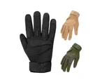 Men Full Finger Anti Slip Adjustable Outdoor Cycling Climbing Protective Gloves - XL Sand