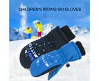Kids Outdoor Waterproof Warm Mittens Boys Girls Windproof Non-slip Ski Gloves - S Rose Red