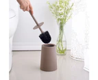 Plastic Bathroom Restroom Cleaner Long Handle Cleaning Toilet Brush with Base-Grey