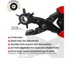 Leather Hole Punch Kit, Labor-Saving and Durable Multi Hole Sizes Maker Tool, with 6 Round Hole Sizes Rotary Puncher