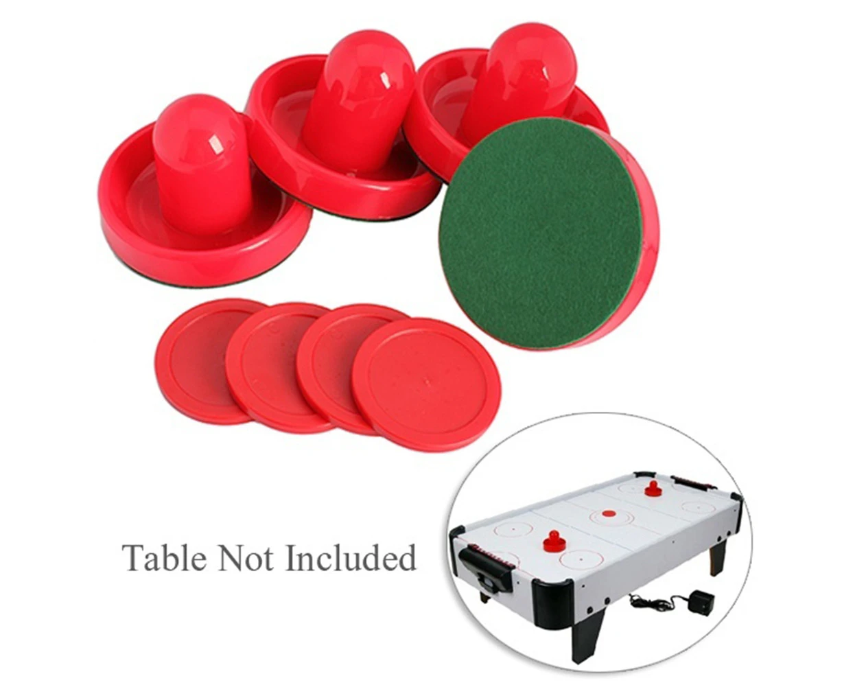 Nvuug Air Hockey Table Goalies Round Pucks Felt Pusher Mallet Grip Game Accessories-Red