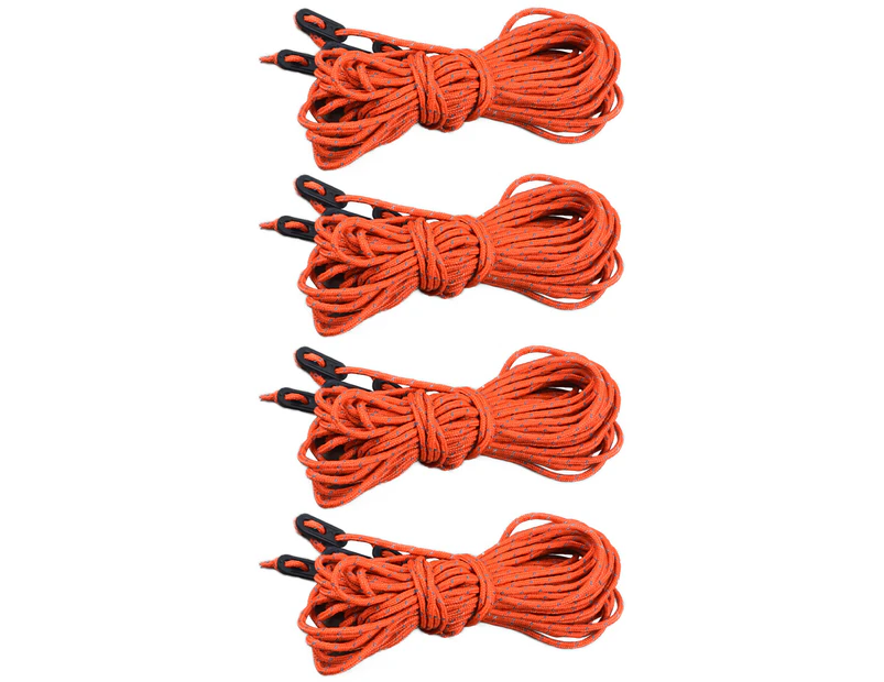 Tent Rope Reflective Tear Resistant 2m Adjustable with Buckle Windproof Rope for Outdoor Camping - Orange