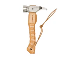 Curved Hook design Strong Construction Tent Hammer with Lanyard Polished Beech Handle Camping Nail Puller for Picnic - A