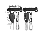 2Pcs Reinforced  Metal Internal Gears Pulley Rope Ratchet with Carabiners Heavy Locking Hanger Lifting Lanyard for Tent