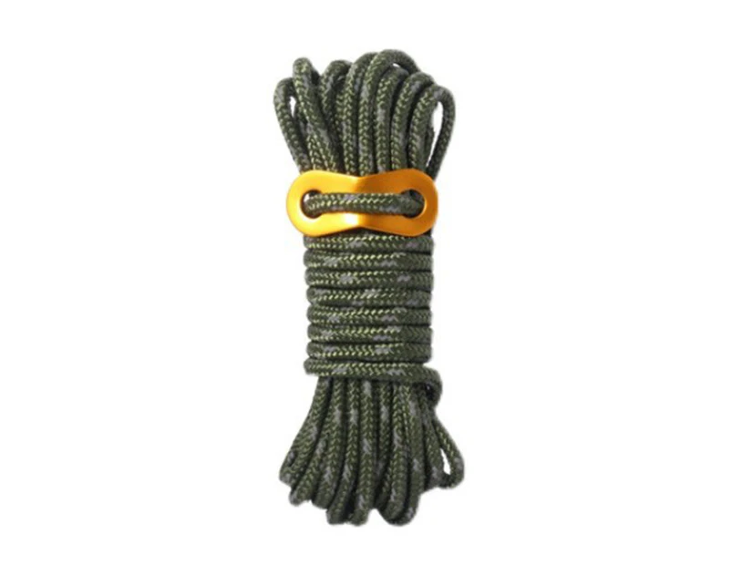 Nylon Camp Rope Lightweight Bold Adjustable Buckle Tent Rope for Camping - Army Green
