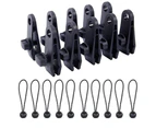 10 Pack Heavy Duty Reusable Tarp Clips - Use with Canopy Tent, Awning, Camping, Boat Cover, tent clip
