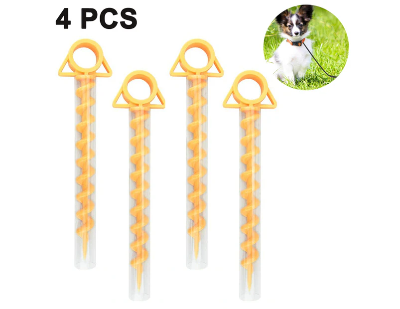 4PCS Plastic Spiral Ground Anchor - Ideal for Camping, Securing Animals, Tents, Canopies, Camping Spiral Plastic Nails