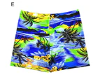Beach Shorts Fashionable Anti Embarrassment Plus Size Men Digital Print Pattern Flat Corner Swimming Trunks for Holiday - E M