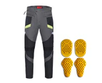 1 Set Motorcycle Pants with Protective Gear Anti-collision Windproof Keep Warm Cycling Equipment Breathable Off-road Motocross Cycling Pants for Women Men - Grey & Green
