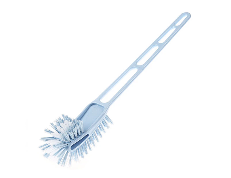 Double-sided Long Handle Toilet Brush Bathroom Scrubber Home Hotel Cleaning Tool-Blue