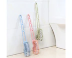 Double-sided Long Handle Toilet Brush Bathroom Scrubber Home Hotel Cleaning Tool-Blue