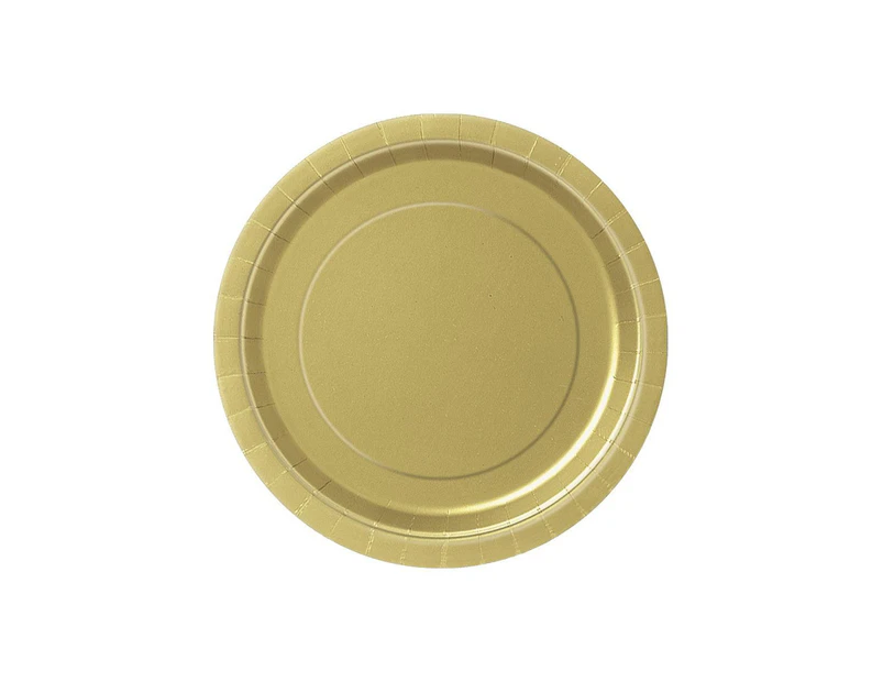 Gold Round Paper Plates 17cm (Pack of 8)