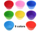 Cake mould,24pcs8 colors  7cm cake cupSilicone Cupcake Liners,24 Pcs Reusable Silicone Baking Cups
