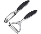 Fruit peeler,2pcs household fruit peeler vertical+y-shaped horizontal Peelers for Kitchen,Y-Shaped and I-Shaped Stainless