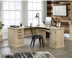 Sauder Aspen Post Desk Corner Desk L-Shaped Office Computer Table Storage Drawers Filing Oak woodgrain