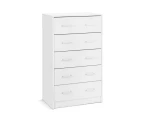 Kodu Griffin Chest 5 Drawers Tallboy Storage Dresser Storage Cabinet white