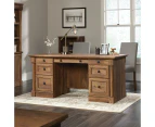 Sauder Palladia Executive Desk Office Computer Table Storage Drawers Filing Oak woodgrain