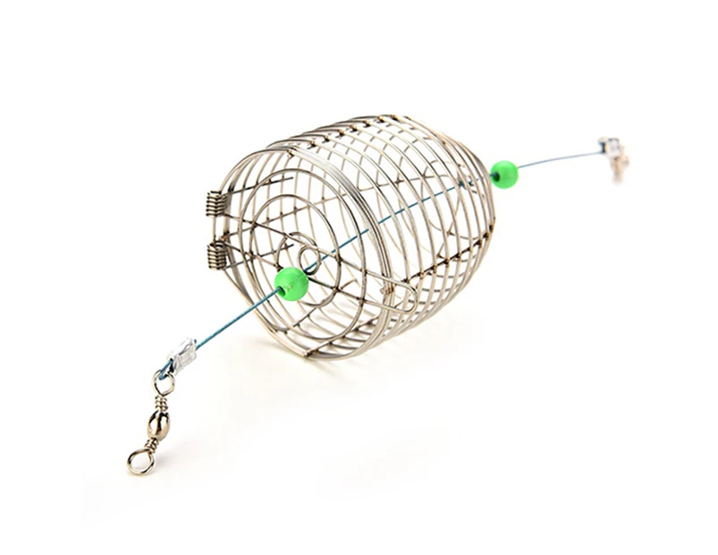 Fish Small Stainless Steel Wire Fish Bait Trap Basket Fishing Tackle Lure  Cage