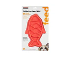Petstages Fishie Fun Feed Mat Wet and Dry Slow Food Bowl for Cats - Pink