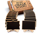 20 Pack Mini Erasable Chalk Boards with Erasable Chalk Markers - Small Wooden Board with Stand
