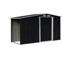 Wallaroo Garden Shed with Semi-Close Storage 4*8FT - Black