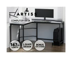 Artiss Computer Desk L-Shape CPU Stand Black 147CM