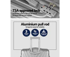 Wanderlite 3pc Luggage Trolley Set Suitcase Travel TSA Hard Case Carry On Silver Lightweight