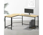 Artiss Computer Desk L-Shape CPU Stand Oak 147CM