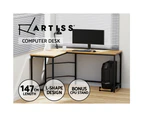 Artiss Computer Desk L-Shape CPU Stand Oak 147CM