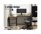 Artiss Computer Desk L-Shape CPU Stand Oak 147CM