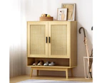 Artiss Shoe Rack Cabinet Rattan 5-tier 20 Pairs Dani