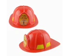 Simulation Fireman Chief Safety Helmet Firefighter Hat Cap Kids Toy Party Supply-