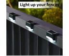 12Pcs Solar Guardrail Light - Amorphous Silicone 1Led Warm Light Black Shell