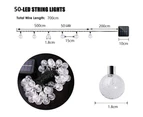 1Pcs Solar Crystal Ball String Lights - 7 Meters 50 Lights (1.8 Bubbles) - 8 Colors Solar Function