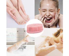 Body brush,Exfoliating silica gel body scrubber shower brush is easy to clean, foam effect is good, environmental protection, durable.(Pink)