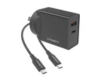 Cygnett CY3085POPLU PowerPlus 18W Dual Wall Charger (USB-C and USB-A) with USB-C to USB-C Cable