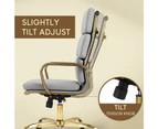 Furb Ergonomic Executive Eames Office Chair Height Adjustable Fabric Gold/Grey