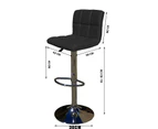 2 X New Myra Leather Bar Stools Kitchen Chair Gas Lift Swivel Bar Stool Myra Black