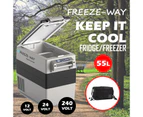 Freeze-Way 55L Car Portable Fridge Freezer Cooler Camping Caravan With Bag